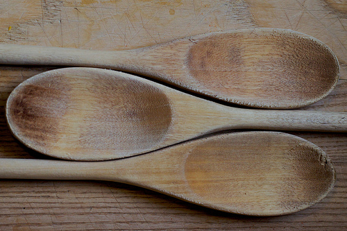 Pretty, and probably super gluteny, wooden spoons  © Alan Levine | Flickr