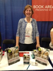 Colette Martin with her book, Learning to Bake Allergen-Free