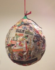 paper mache piñata in progress