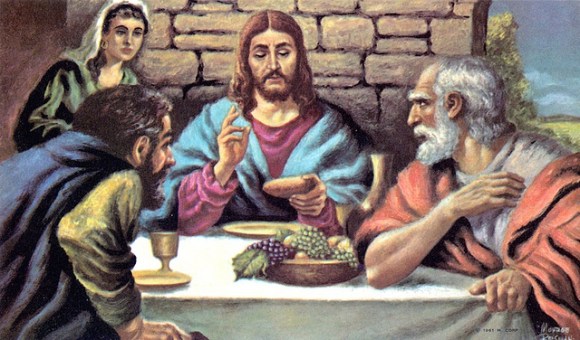 the Last Supper - Jesus breaking the bread